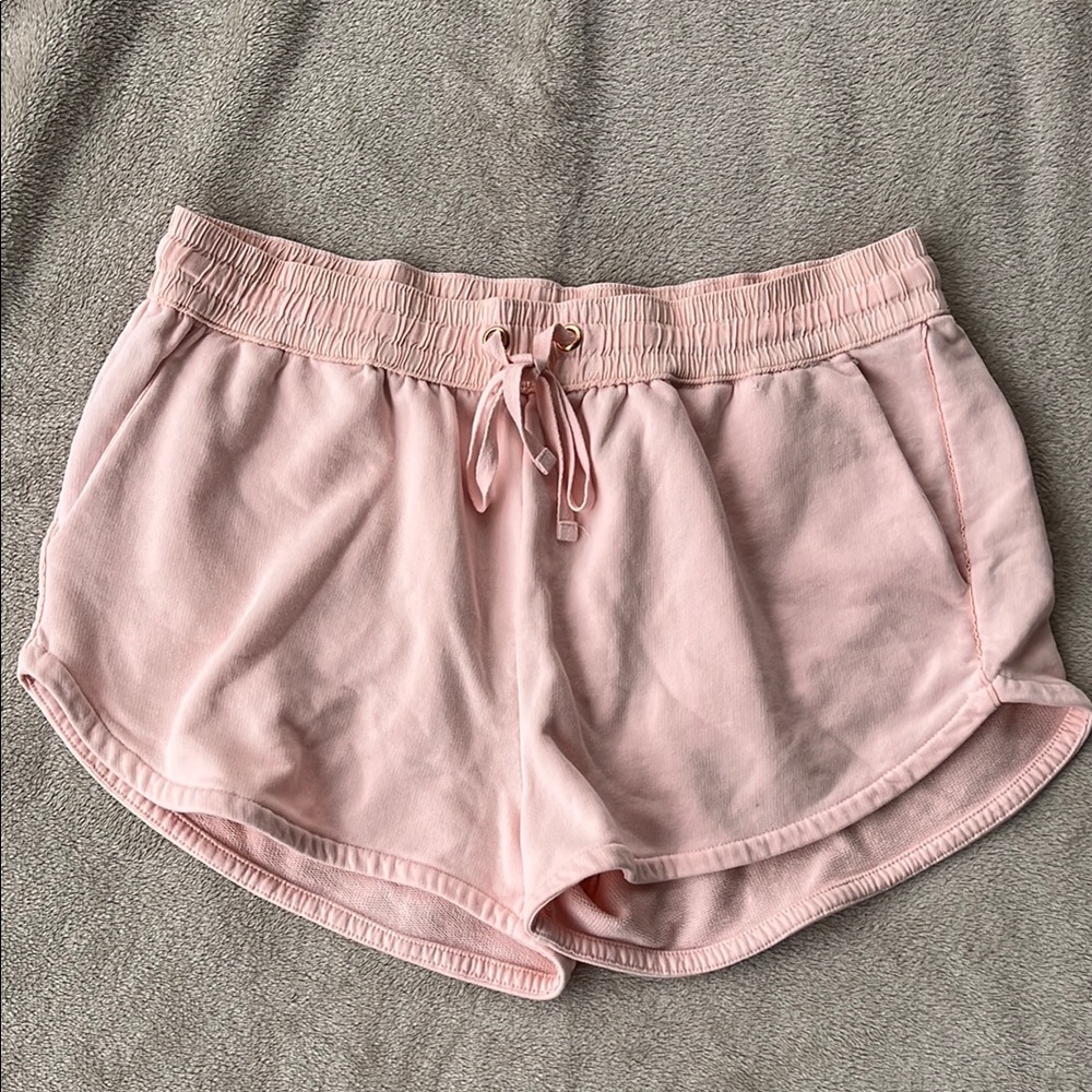 H&M Basics Dolphin Hem Pink Lounge/Workout Shorts, Size Large